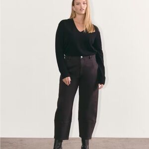 Everlane barrel leg utility pants black high waisted crop women’s size 8